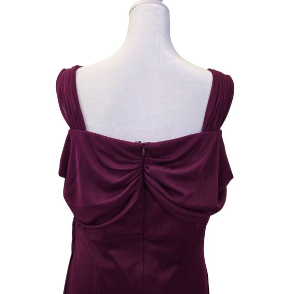 Alex Evenings  Flutter Sleeve Side Ruched Special Occasion Dress Size 12 - Picture 6 of 8